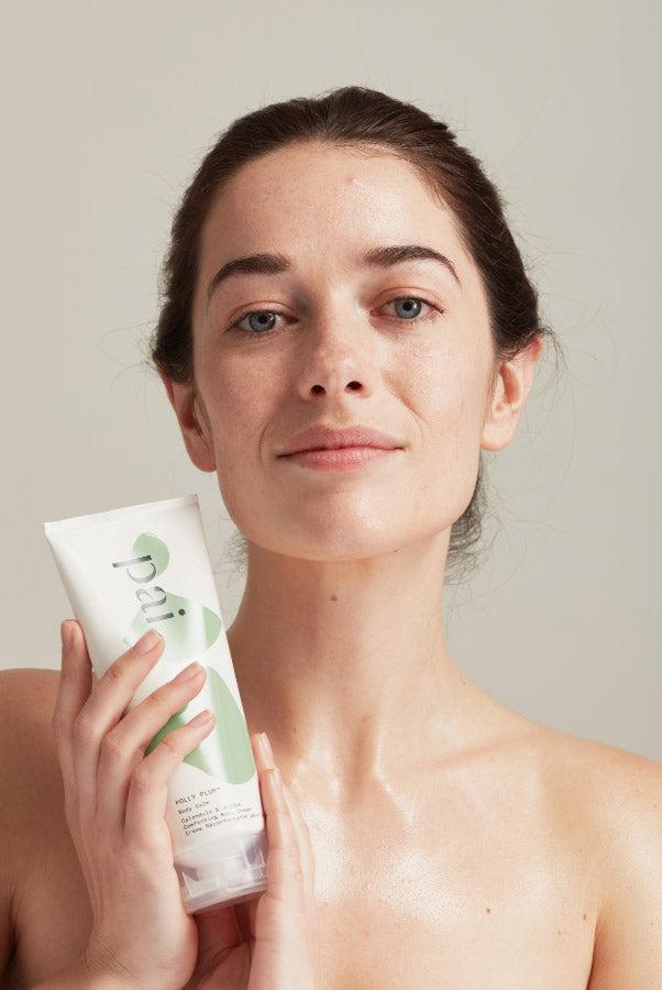 woman with body cream