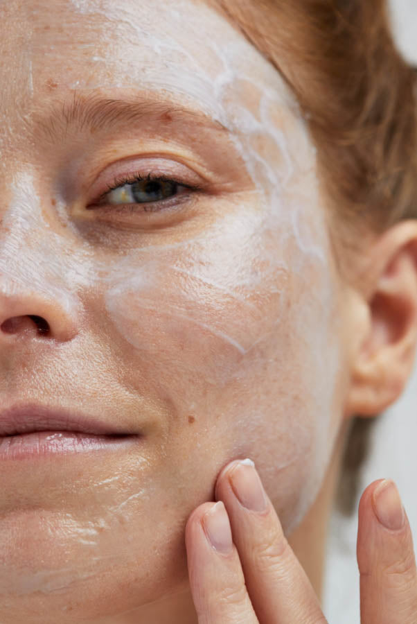 Woman wearing face mask