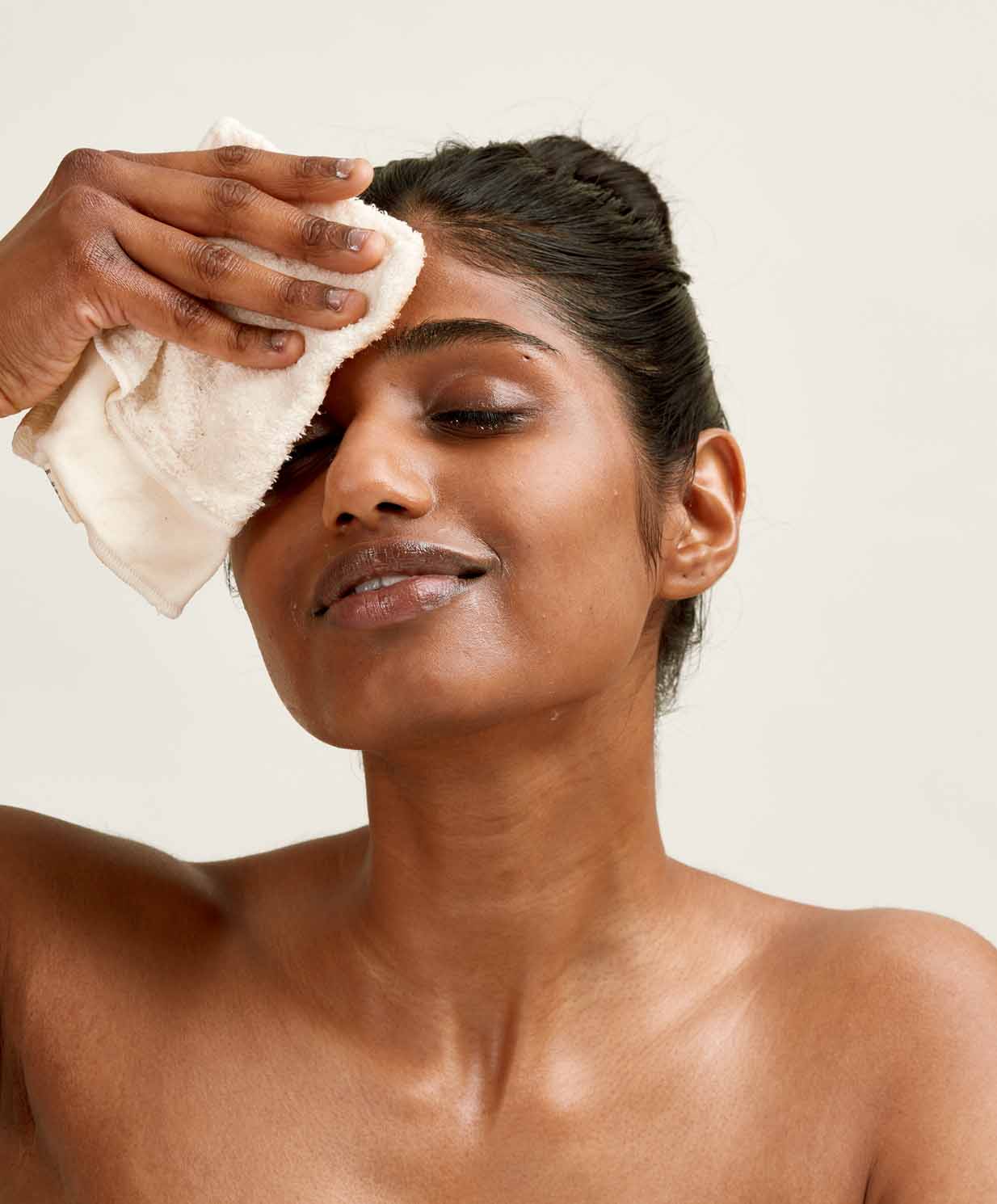 woman using face cloth